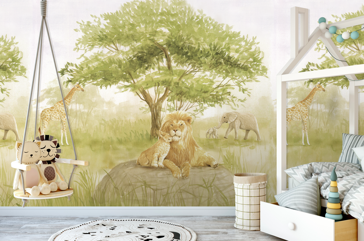 Lion Cubs Under the Acacia