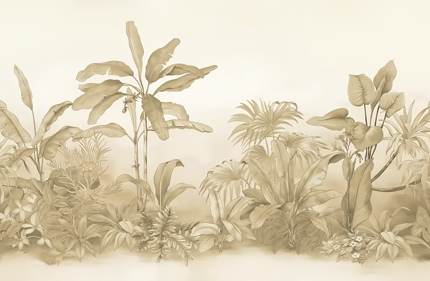 Tonal Banana Leaf Grove