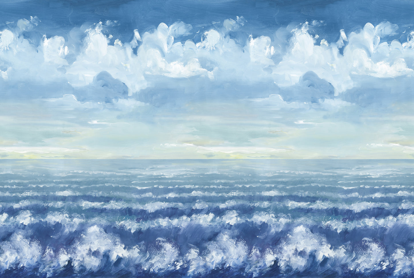 Blue Ocean Cloudscape Painting