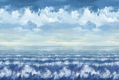 Blue Ocean Cloudscape Painting