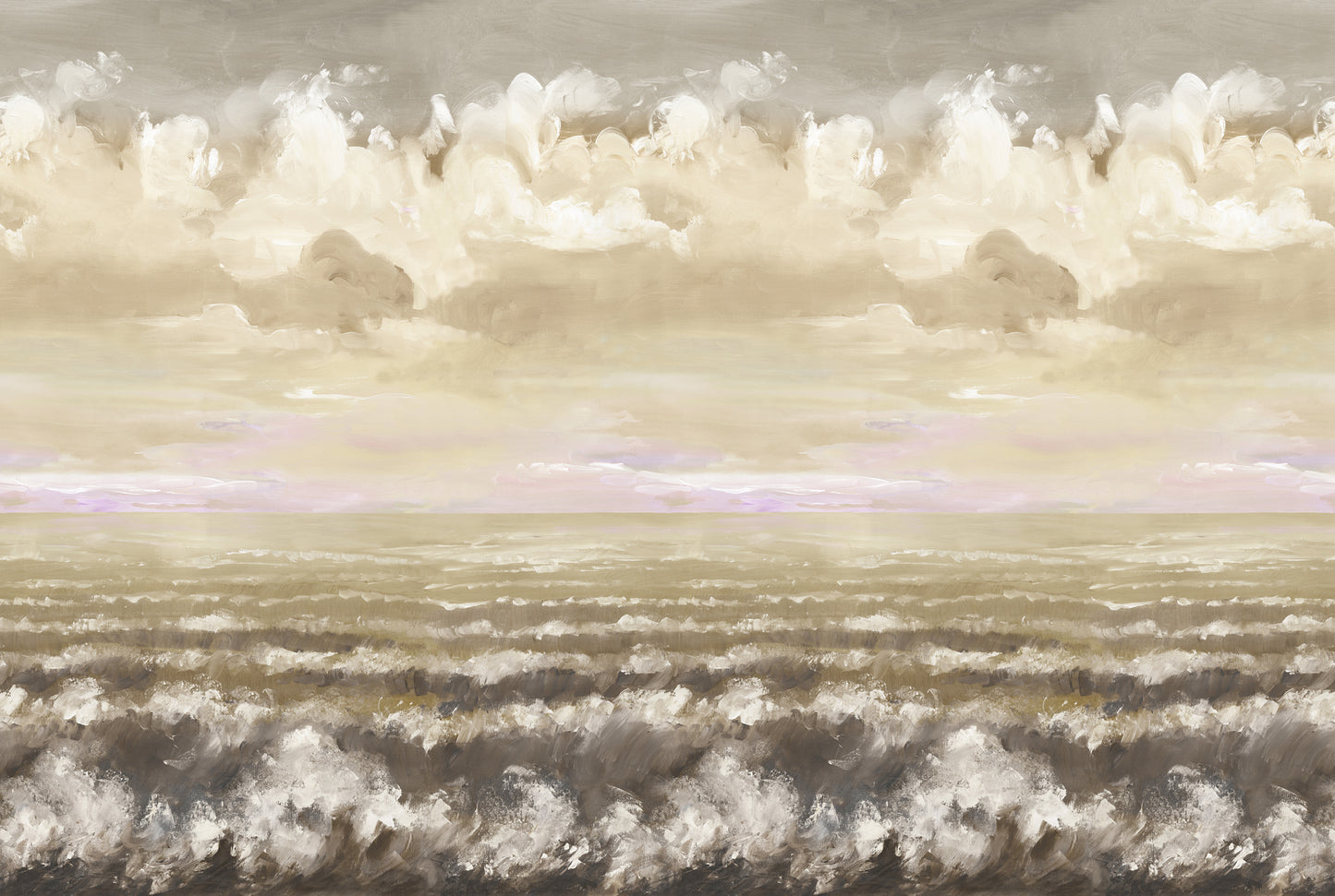 Blue Ocean Cloudscape Painting