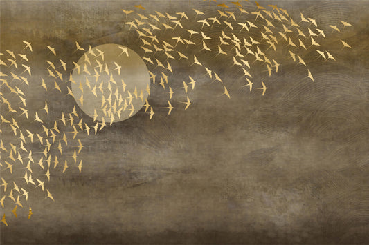Golden Birds Wallcovering