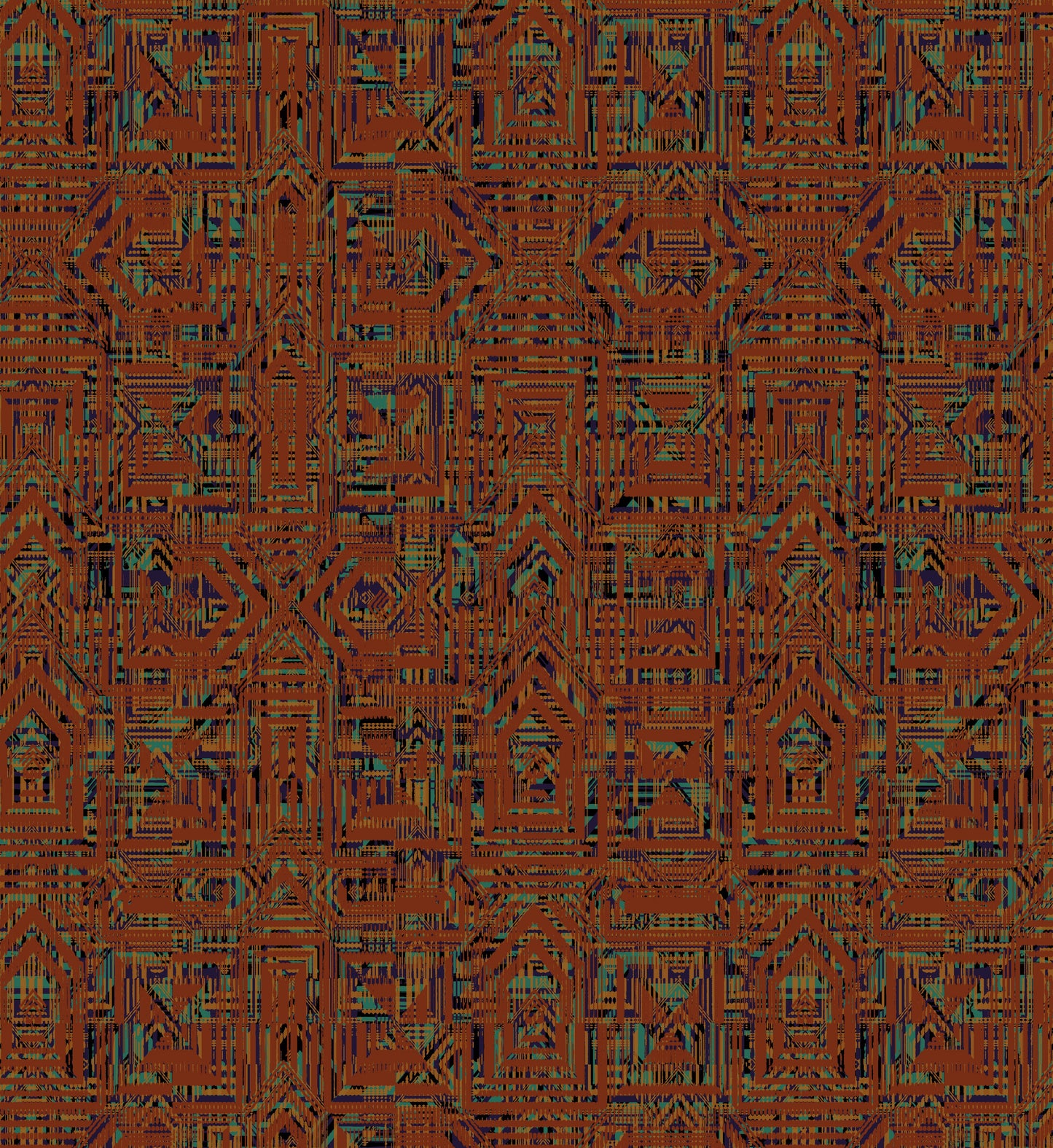 Emerald Tribal Geometric Wallpaper