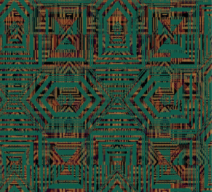 Emerald Tribal Geometric Wallpaper