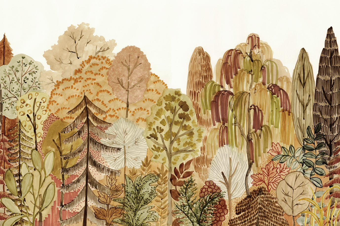 Whimsical Green Forest