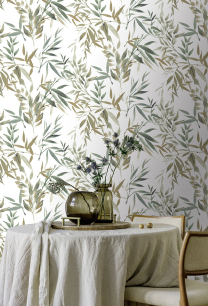 Botanical Leaf Wallpaper