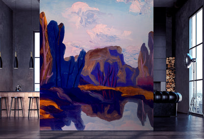 Cobalt Rock Reflection Painting