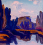 Cobalt Rock Reflection Painting
