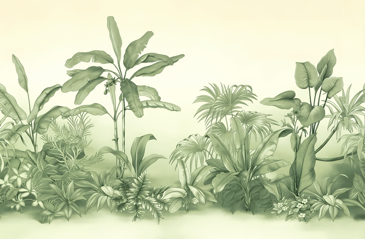 Tonal Banana Leaf Grove