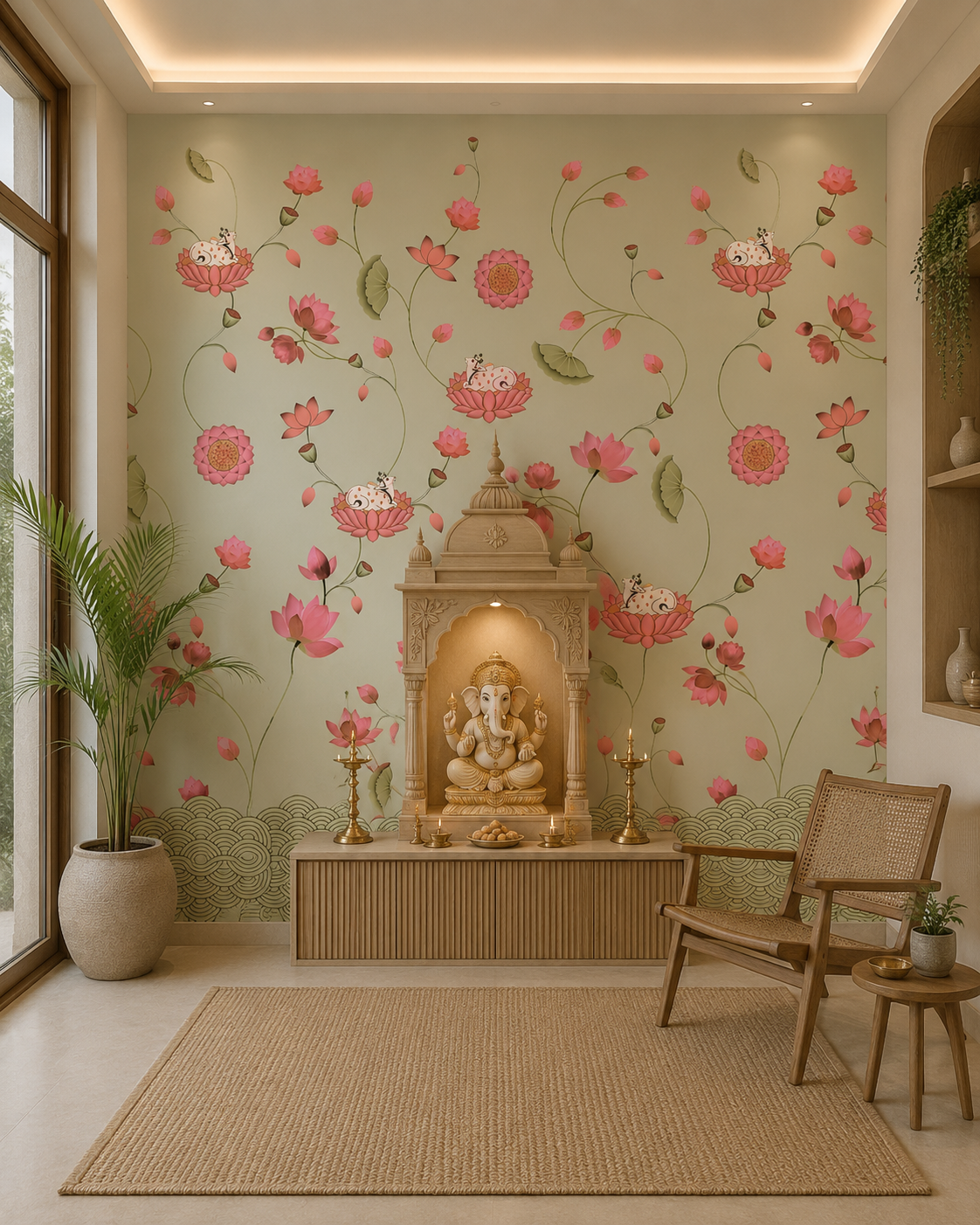 Lotus Pond Cats Pattern