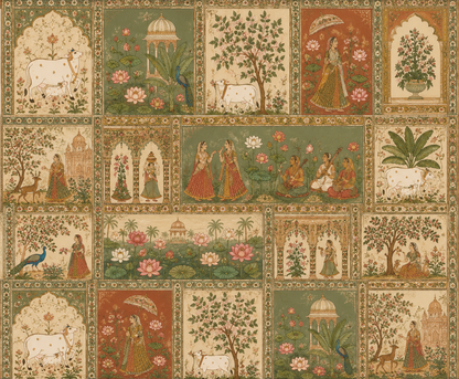 Rajput Miniature Panel Collage