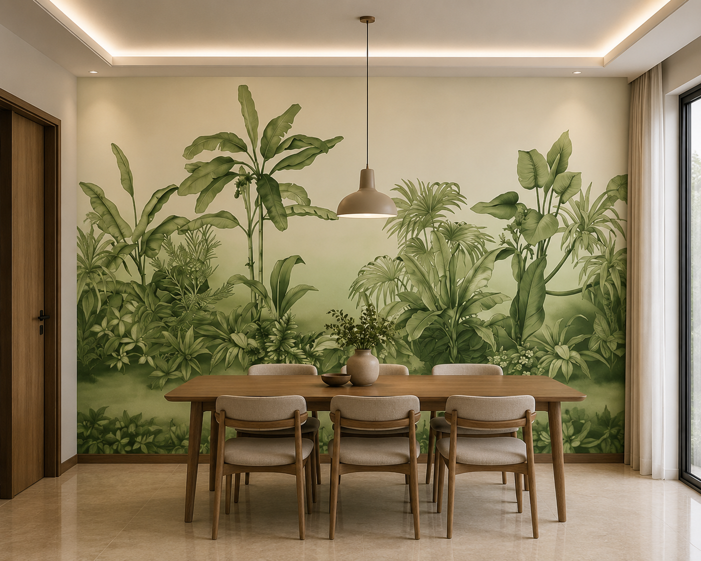 Tonal Banana Leaf Grove