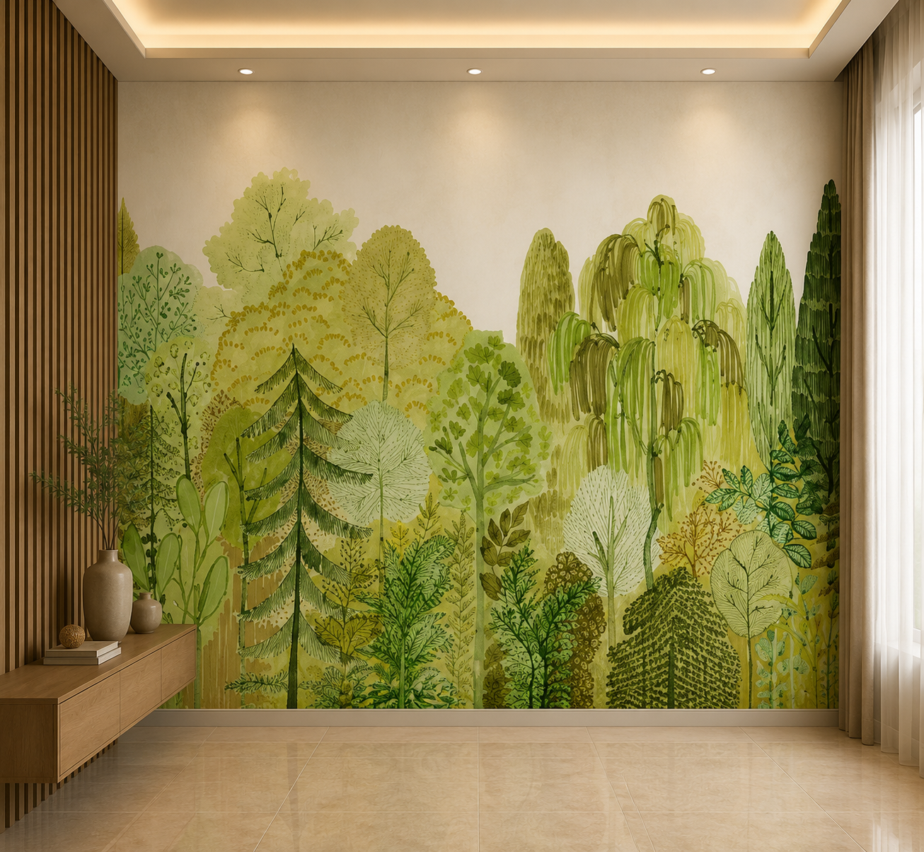 Whimsical Green Forest