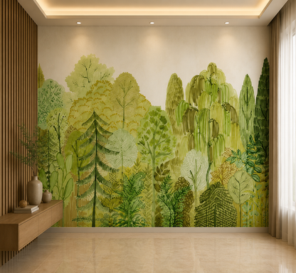 Whimsical Green Forest